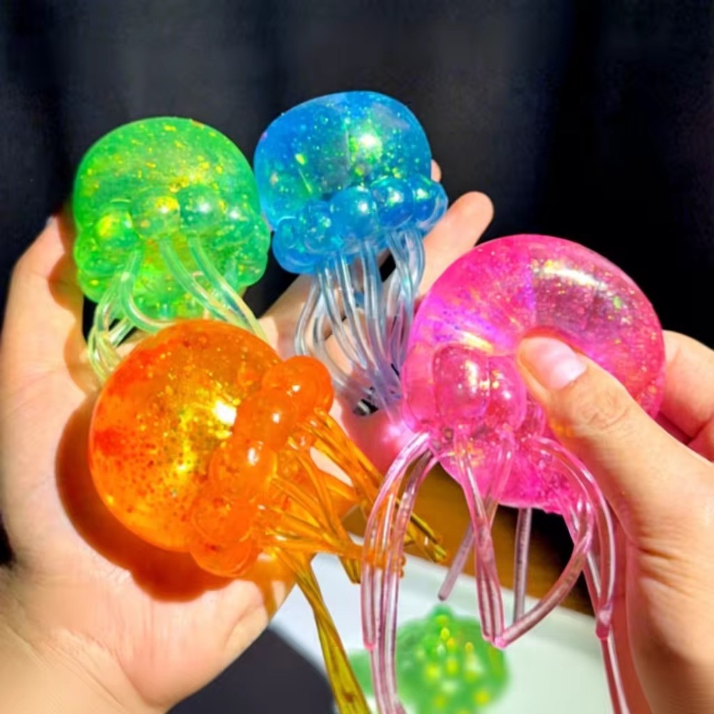 ONE Maltose Filled Jellyfish Squishy Fidget Toy Glitter Sensory Stress Relief
